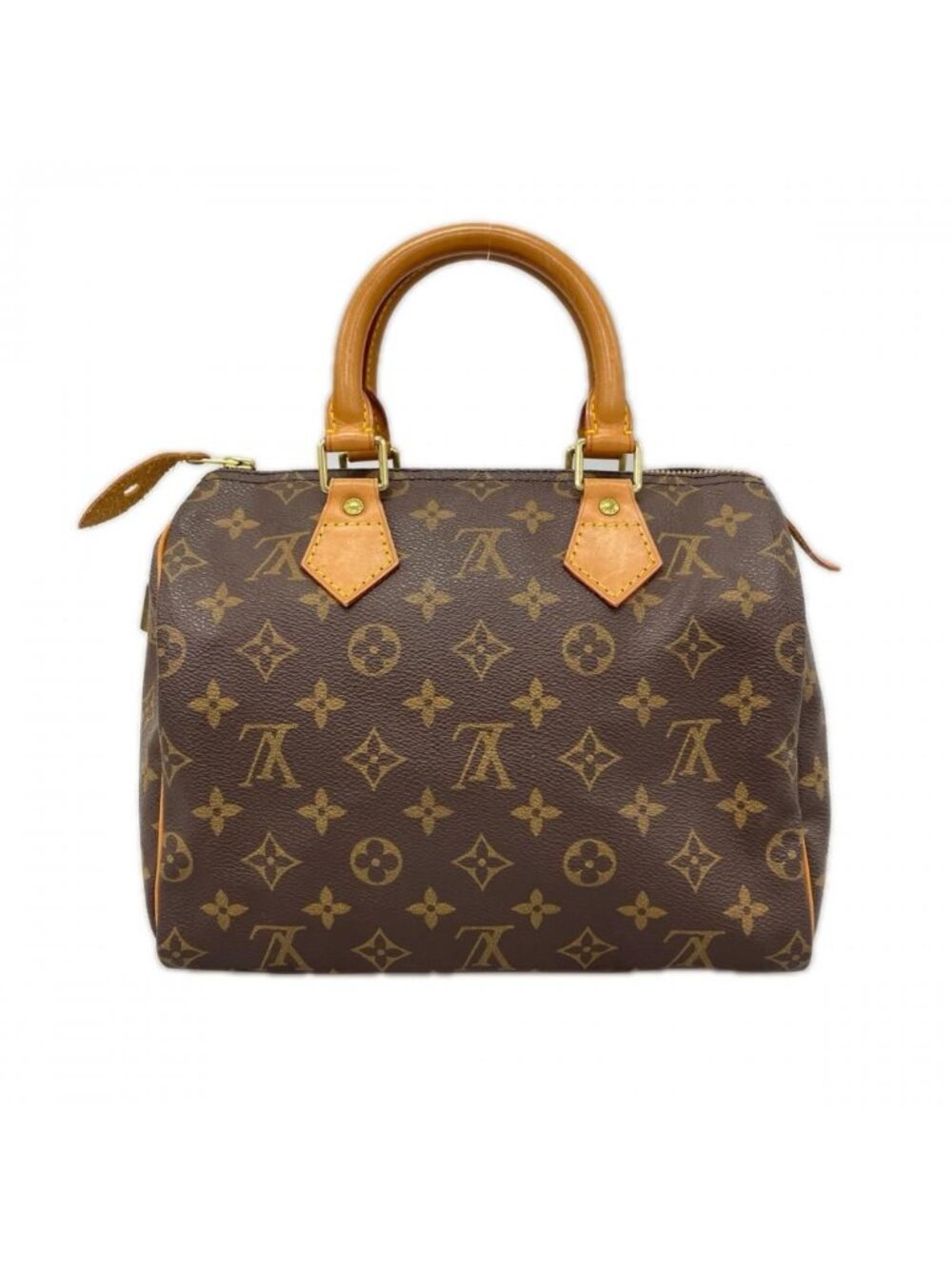 Louis Vuitton Handbag Speedy 25 LV Logo Monogram Canvas Brown Gold